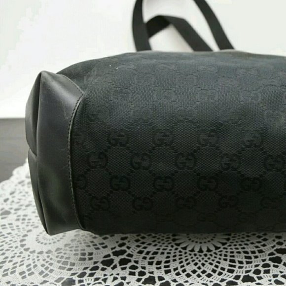 Gucci Monogram Gg Nylon Pocket Shopper Bla… - Picture 2 of 12